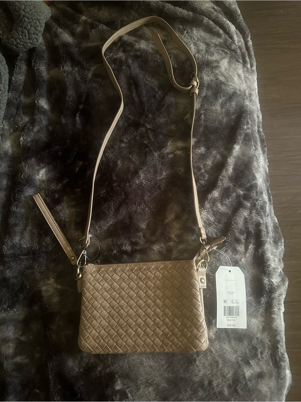 Woven Crossbody Bag - Taupe